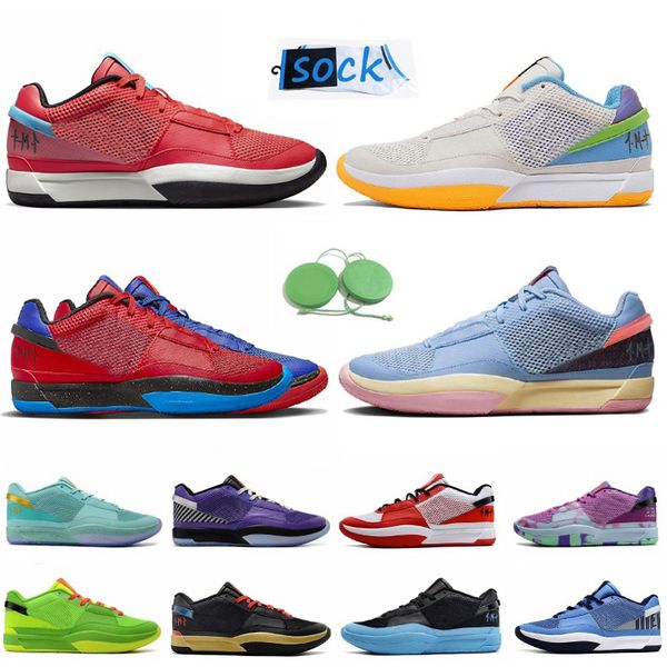 

ja 1 men basketball shoes morant sneaker day one hunger fuel trivia scratch midnight eybl black game royal phantom melon tint blue mens trai