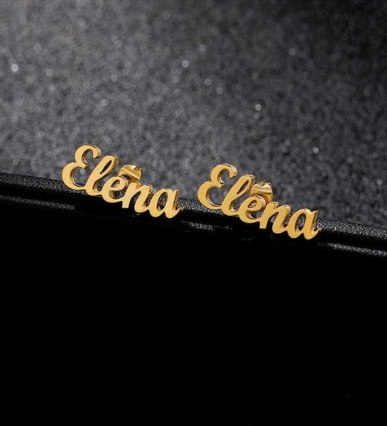 

gorgeous tale personalized words three colors available fashion jewelry stainless steel customized name earrings for women8091664, Golden;silver