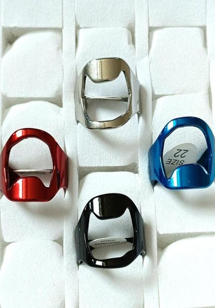 

24pcs men039s beer finger opener stainless steel rings whole fashion jewelry lots7328270, Silver
