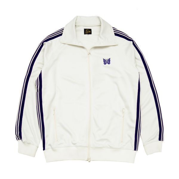 

men's jackets 2023 white needles zipper jacket men women casual 1 quality butterfly embroidery awge blue stripe stitching coats 230724, Black;brown
