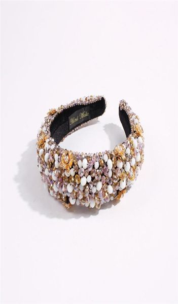 

light luxury crystal hair hoop gorgeous wedding bridal hairband fashion beaded fabric women headbands 4 colors6346287, Silver