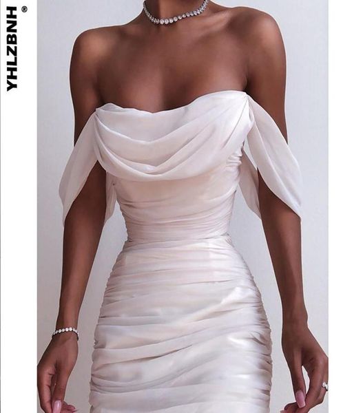 

summer women039s slim solid dresses mesh strapless chest wrap shirring backless elastic ruffle white long dress casual7791452, Black;gray
