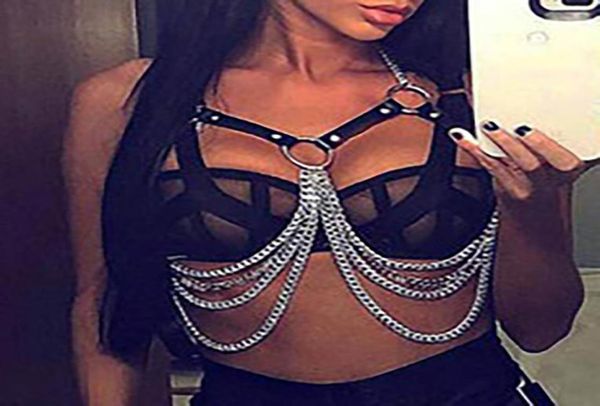 

bustiers & corsets goth body harness chain waist nightcb festival party jewelry for women and girls gothic accessories bustiers6600011, Black;white