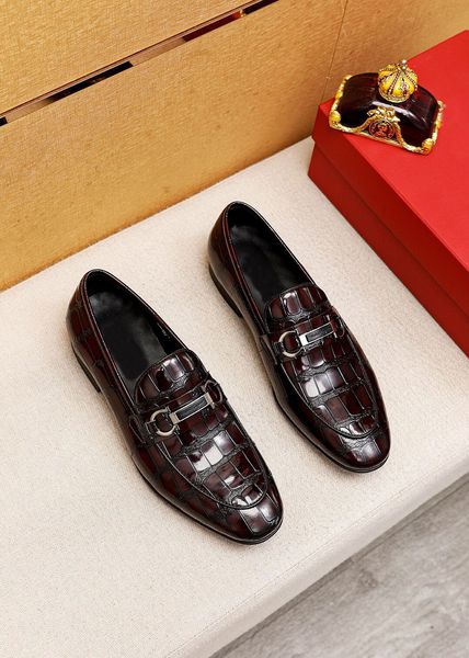 

2023 men's formal dress shoes gentlemen brand designer snakeskin business oxfords male casual loafers size 38-45, Black