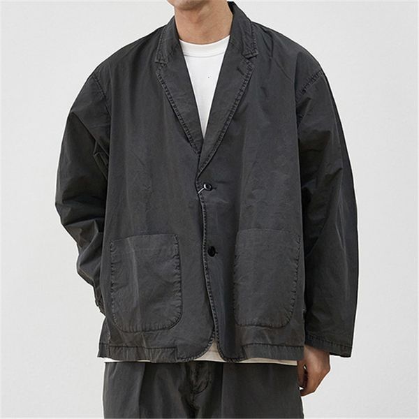 

men's jackets beams casual jacket 23ss autumn japan fashion dilapidated washing coat batik fallow lapel suit 230724, Black;brown