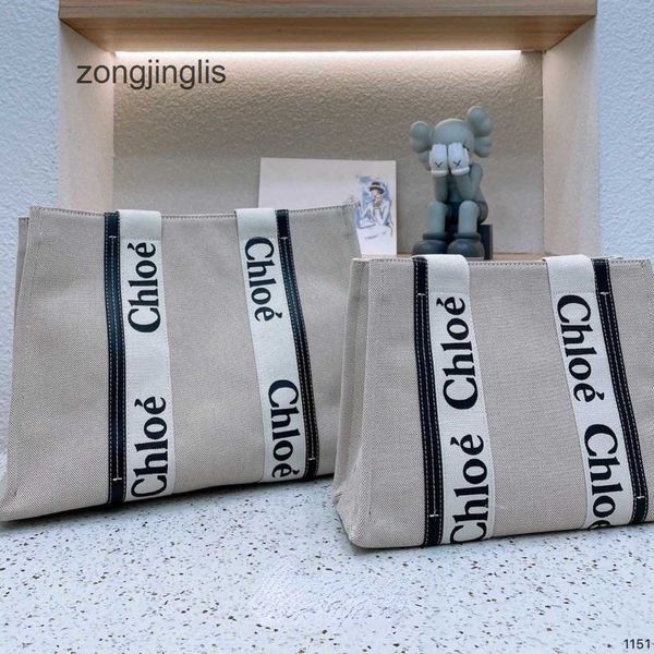 

hands bags outlet designer cloe woody tote bag 2023 handbag fashion one shoulder canvas niche design portable large tote women's cap