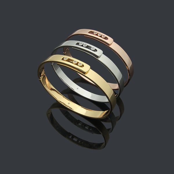 

french fashion move uno diamonds shiny bangle pendant earrings messik women necklace ring bracelet luxury wedding designer jewelry mes-018, Silver