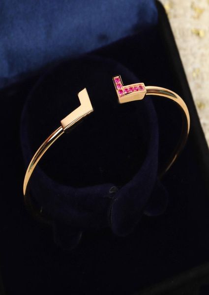 

s925 silver luxury quality charm punk band opened bracelet with diamond and blue white fuchsia color design have box stamp ps7909a3772802, Black