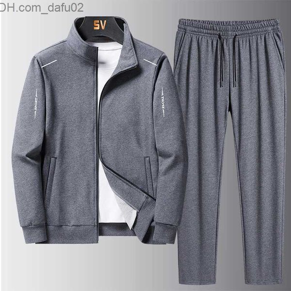 

men's tracksuits mens tracksuits men jacket tracksuit casual sports suit set autumn winter two pieces sportswear plus size pants 220920, Gray