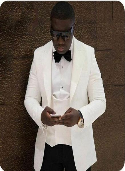 

ivory 3 pieces men suits peak collar slim fit evening party prom suit wedding tuxedos for men custom made jakcetvestpants4130429, Black;gray