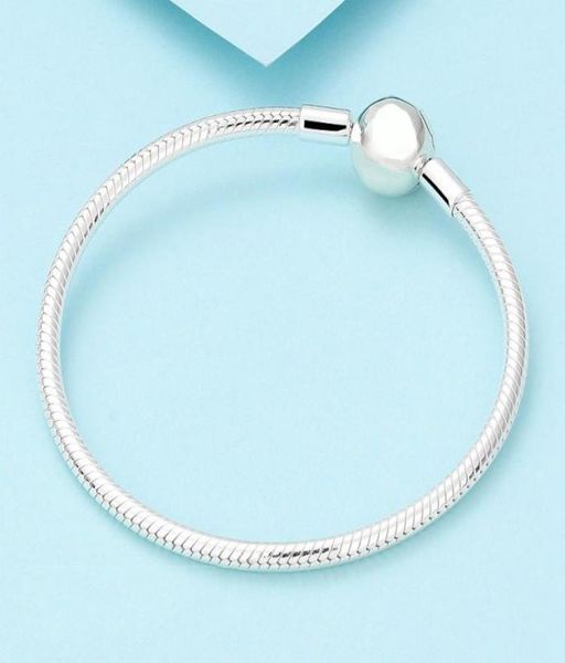 

925 sterling silver charms bracelet 3mm chain for charm beads bracelets jewelry diy gift box for women and men5735671, Golden;silver