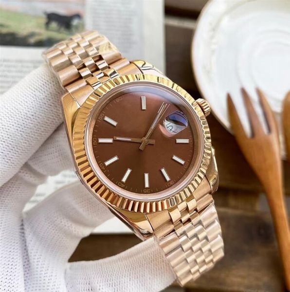 

wholesale mens watch watches automatic men wristwatches 41mm-05, Slivery;brown