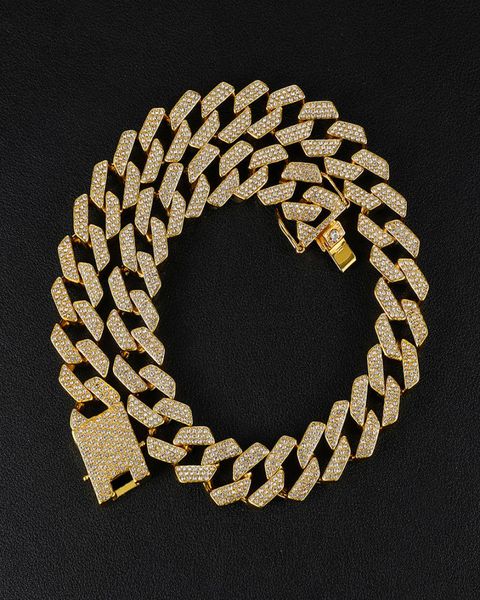

20mm threerow diamond miami cuban chain full zircon men039s hip hop necklace party jewelry 2020 new design3848446, Golden;silver