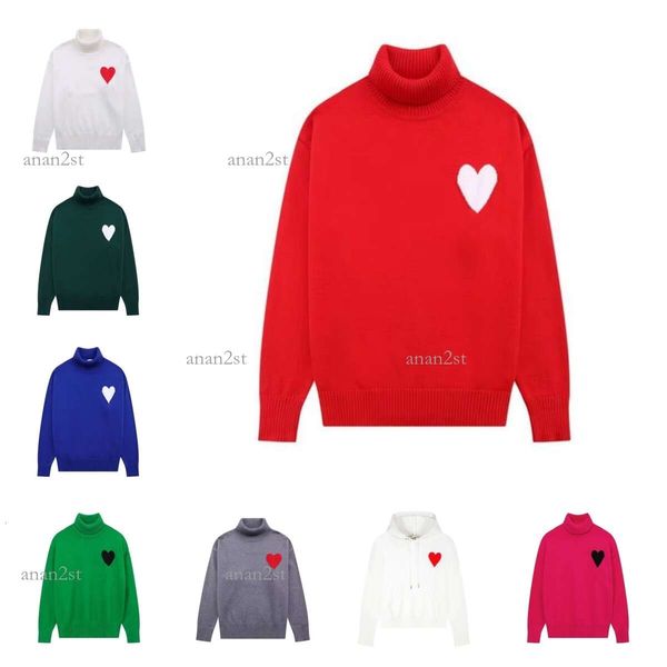 

paris sweater amis designer sweater y2k sweater mens classic sweater womens candy-colored pullover sweater cardigan crew neck sweaterc, White;black