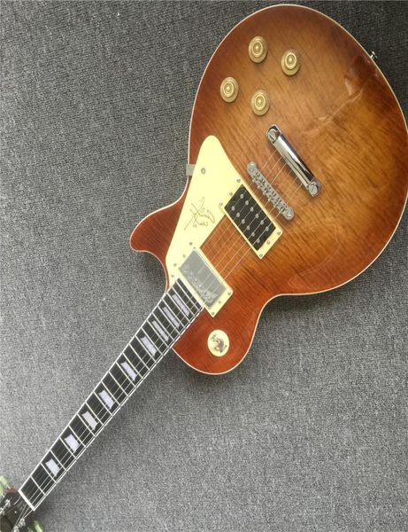

1959 59 nitro finish slow ice tea burst tiger flame maple electric guitar one piece mahogany body neck 59039s fatter ne9708556