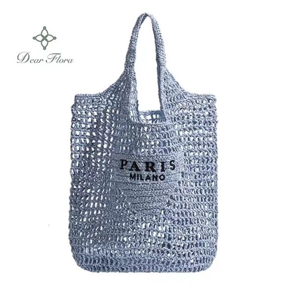 

women's summer beach vacation fashion straw knitting shoulder bags luxury hollow out handbag portable large capacity casual tote 230724