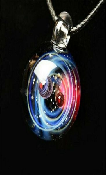 

tiny universe crystal necklace galaxy glass ball pendant necklace women men lovers jewelry gift do994769228, Silver