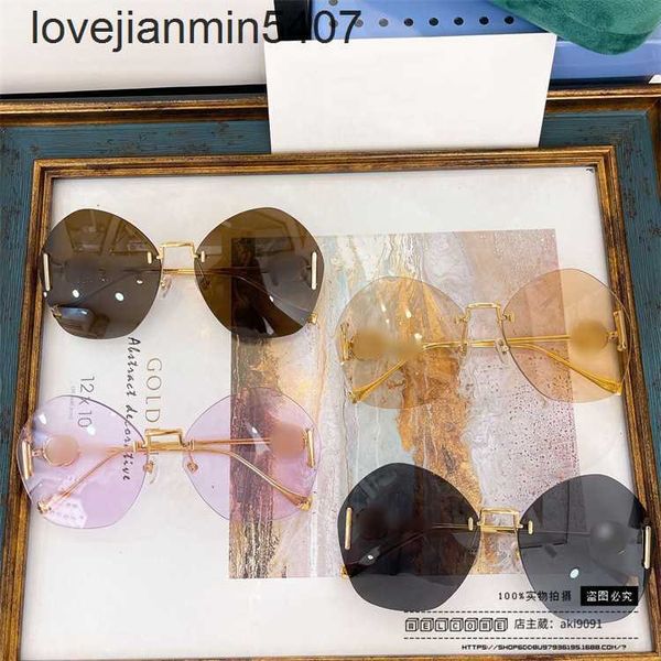

2023 fashion design sunglasses %80 factory wholesale and retail 23 new g family metal sunglass ins ni same style round frame sunglass for wo, White;black