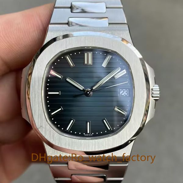 

men watch 5711/1a waterproof dial 40mm caliber movement mechanical automatic dorsal translucency stainless steel strap mens watch, Slivery;brown