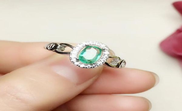 

cluster rings per jewelry natural real sapphire or ruby emerald ring 06ct gemstone 925 sterling silver fine t2041516551646, Golden;silver