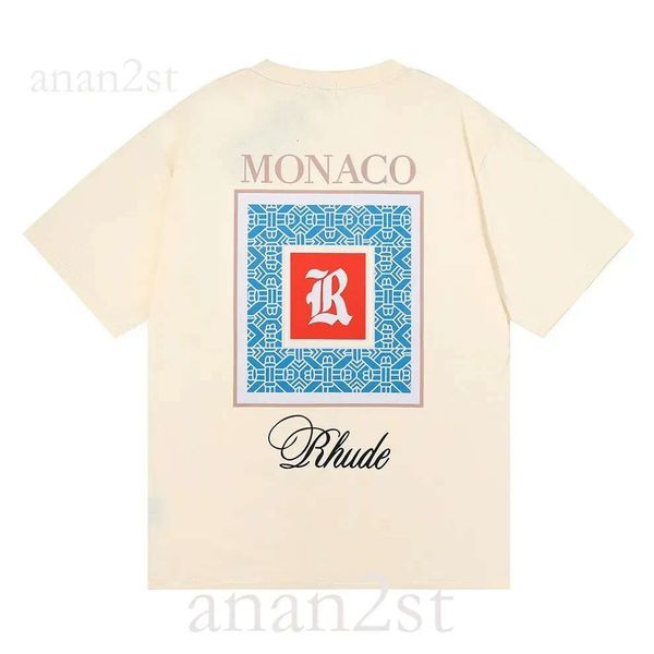 

23ss rhude mens t shirt tess designer casual fashion short sleeve europe america men women round neck tshirts us size, White;black