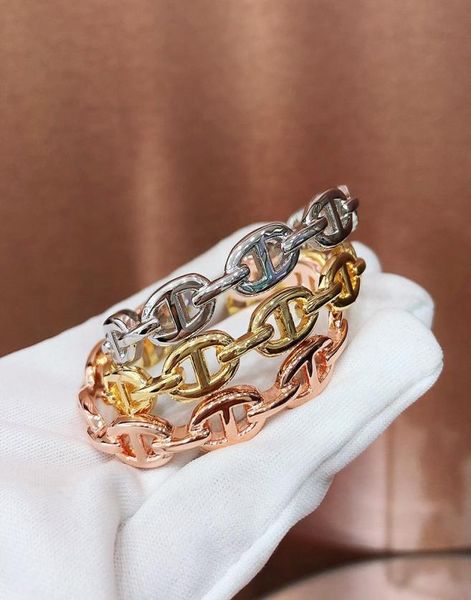 

s925 silver classic for women letter round simple jewelry bangle set france quality golden rose gold superior quality bracelets1788888, Black