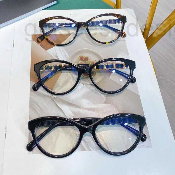 

fashion sunglasses frames designer new type ch3428 eyewear frame sheepskin leg woven women's with myopia lenses 75cz, Black