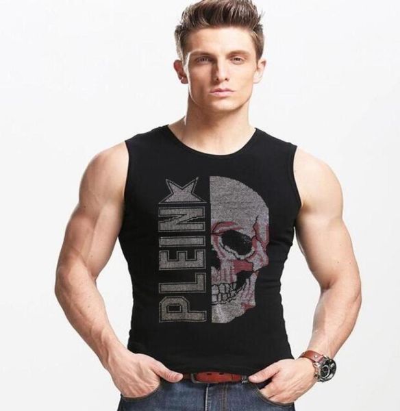 

fahion brand men sleeveless slim drill tank summer muscle bodybuilding fitness tee shirt sport tank men039s clothing ve4916722, White;black