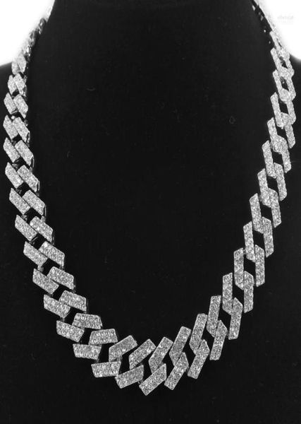 

chains men039s bling fashion jewelry rapper rock gift miami curb cuban iced out necklace hip hop chain crystal punk silver 14mm5634539