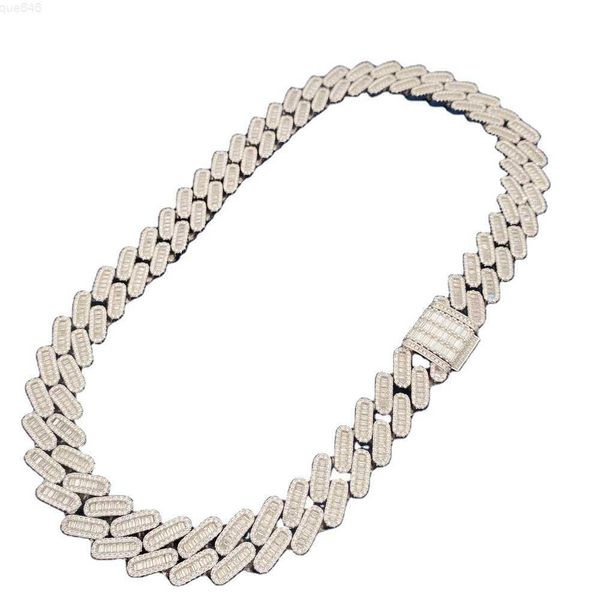 

moissanite cuban necklace hip hop ice hip hop singer trend necklace custom, Silver