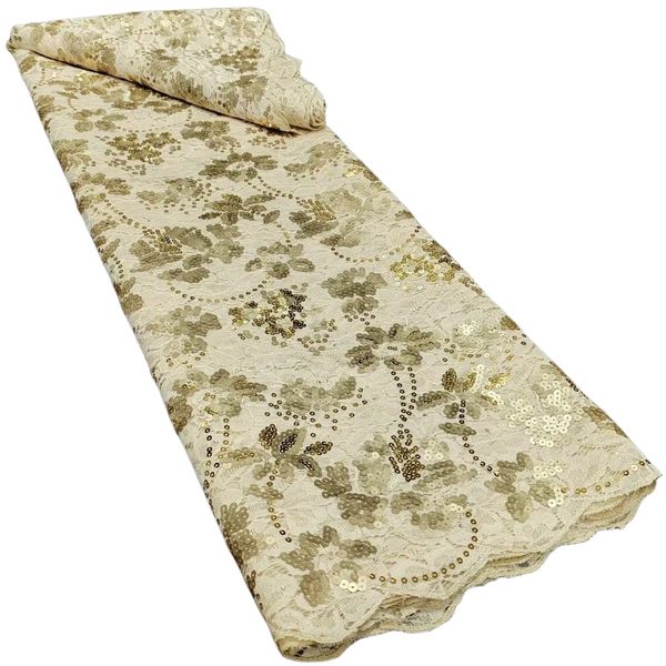 

multicolored 2023 nigerian printed sequins embroidery double net tulle beautiful lace printed fabric 5 yards africa female occasion party fo, Black;white