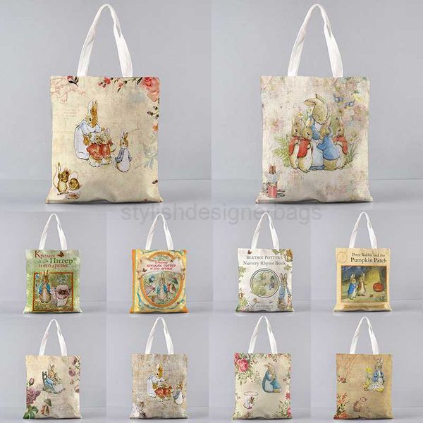 

totes cute rabbit printed women's shopping bag multi kawaii bag harajuku shopping canvas shopping bag girl handbagstylishdesignerbags