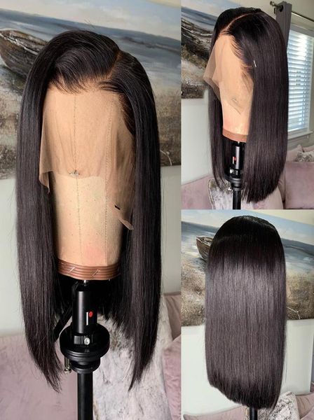 

13x4 lace front human hair wigs short bob wigs 100 brazilian remy hair for black woman preplucked bleached6024506