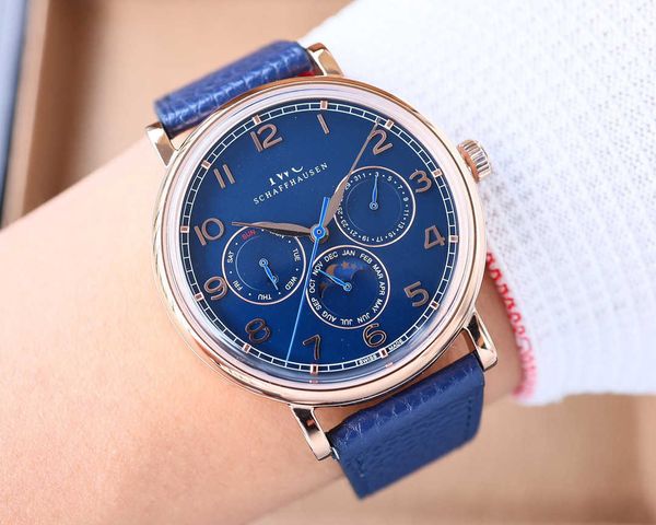 

designer classic men watch iwc portofino mechanical watches 40mm full-function 9yl6 high-end quality automatic movement sapphire mirror prx, Slivery;golden