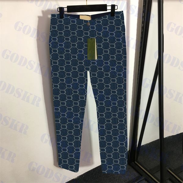 

womens jeans jacquard letter cowboy pants high waist trousers fashion ladies leggings plus size original quality, Blue