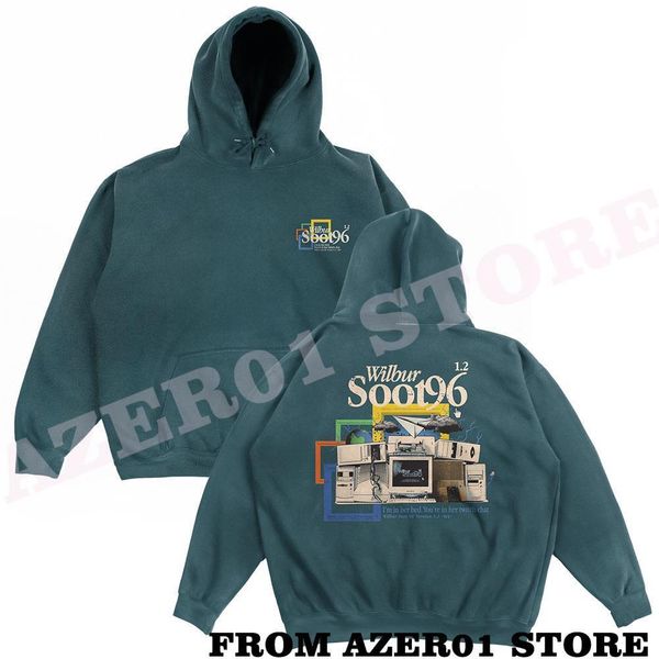 

womens hoodies sweatshirts wilbur soot green computing dream team flannel plush sweater zipper sweatshorts merch menwomen long sleeve 230725, Black