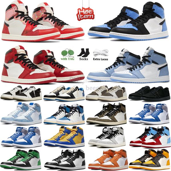 

1s og basketball shoes men women black phantom lost and found reverse mocha patent bred starfish true next chapter unc toe mens trainers spo