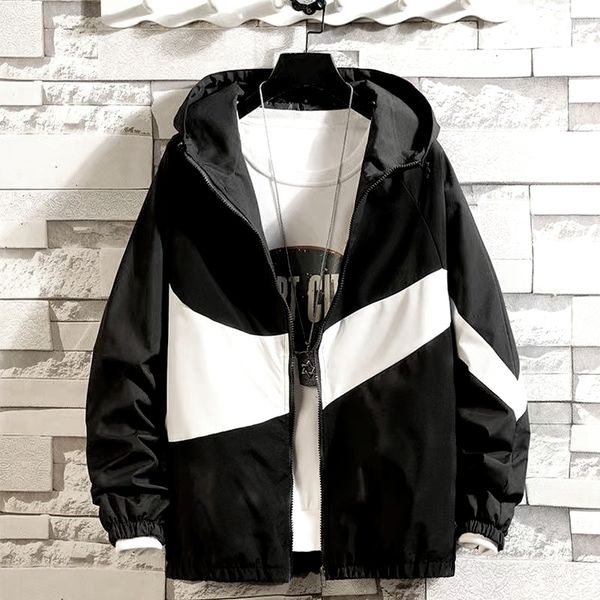 

mens jackets spring autumn windbreaker men long sleeve black zipper coat male pocket bomber hooded women 230725, Black;brown
