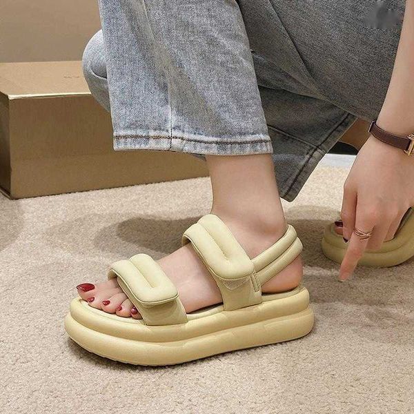 

sandals shoes for women 2023 flat with platform summer fashion peep toe concise comfort ladies zapatos mujer, Black