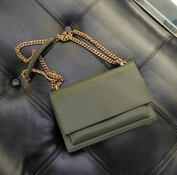 

luxury designer sunset tote bag smooth leather brand woc with key ring envelope multifunction flap chain womens men crossbody shoulder bag