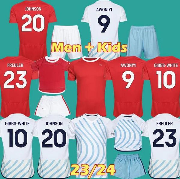 

nottingham 23 24 gibbs white soccer jersey grabban johnson surridge 2023 men kids forest awoniyi ameobi mighten krovinovic zinckernagel nffc, Black;yellow