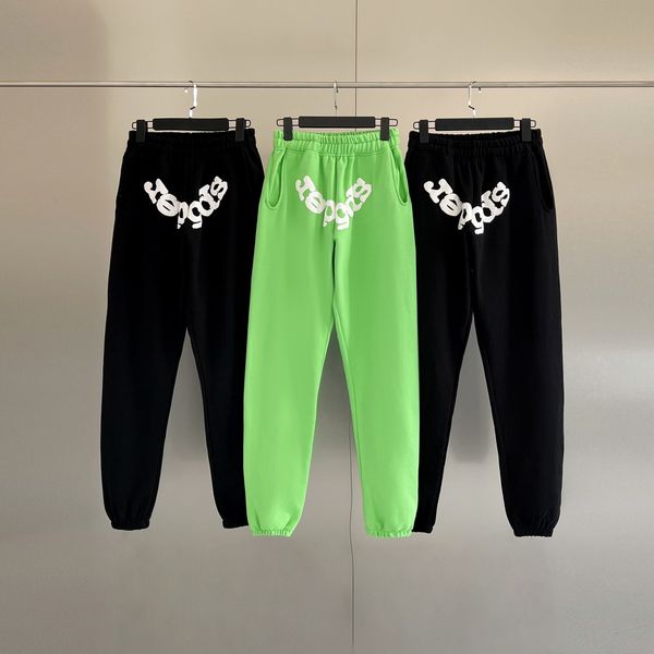 

puff spider web 555555 sweatpants men women heavy fabric sp5der pants joggers drawstring women trousers, Black