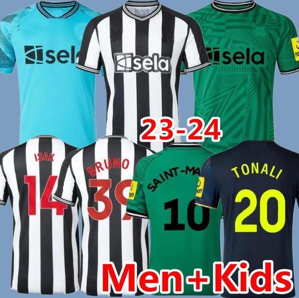

23 24 botman isak soccer jerseys bruno g joelinton newcastl e trippier 2023 2024 united maximin wilson targett football shirt men kids, Black;yellow