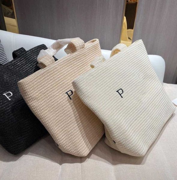

5a leisure knitting shopping tote bag women fashion manual weave straw fabrics large capacity vacation beach bags wild wholesale reusable de