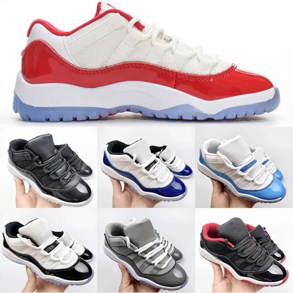 

2023 designer low children basketball kids shoes baby 11 11s xi cherry bred cool grey concord unc win like for toddler sneakers fashion tenn, Black