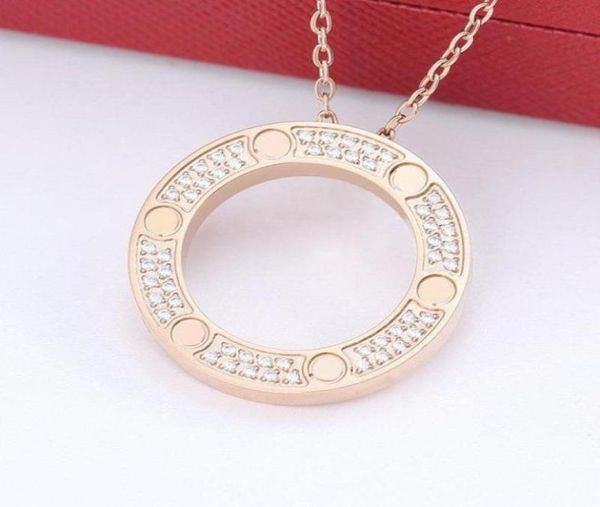

2022ss dual circle pendant necklace beautiful jewelry stainless steel chain pendant necklace1658596, Silver