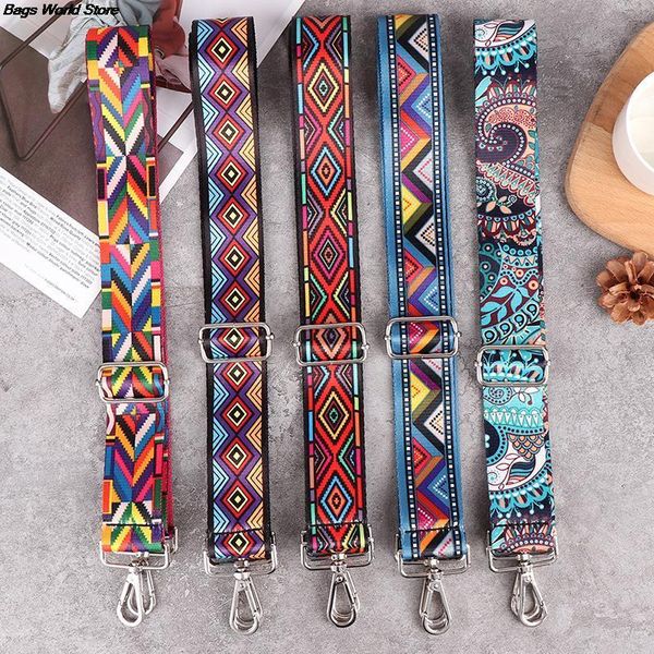 

bag parts accessories nylon strap 1pc woman colored straps for crossbody messenger shoulder adjustable embroidered belts 230725, Black