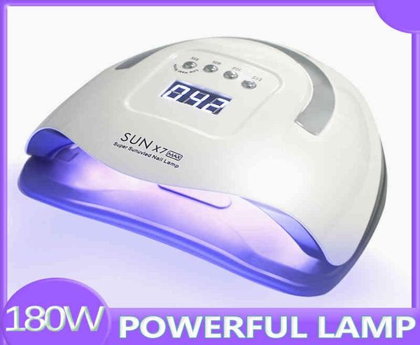 

sun x7 max auto sensor powerful 180w 57led dryer upgrade quick dry uv led professional nail drying lamp8130610