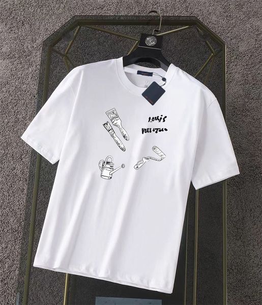 

t-shirts men designer white t shirt casual fashion loose short t-shirt men women street clothes#20, White;black