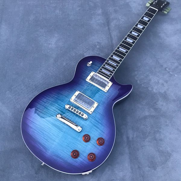 

electric guitar upgrade tune-o-matic bridge guitar tiger flame ebony binding support customization hipping